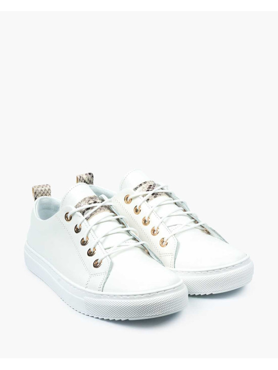 Białe trampki damskie skórzane