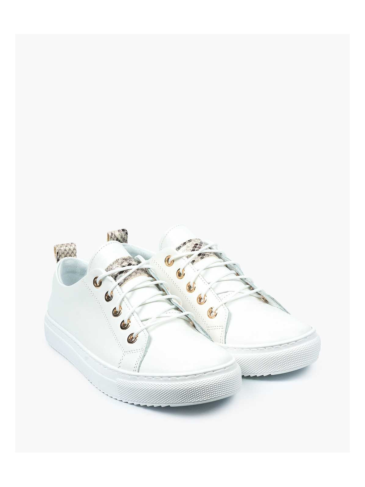 Białe trampki damskie skórzane