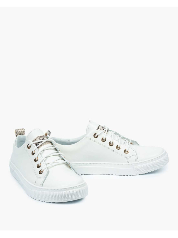 Białe trampki damskie skórzane