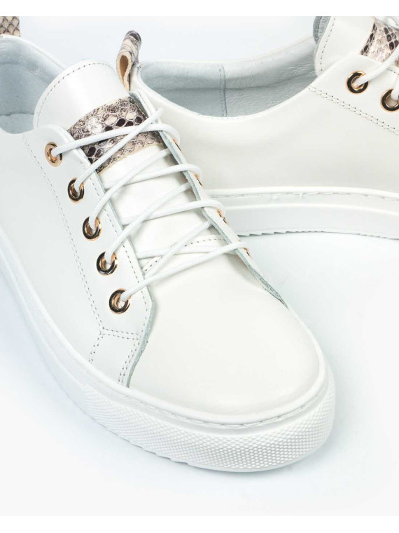 Białe trampki damskie skórzane