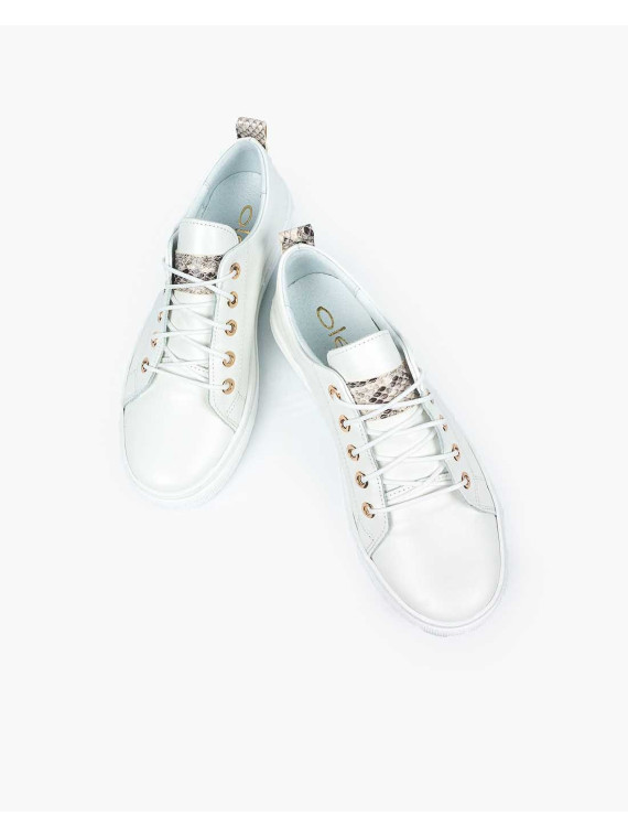 Białe trampki damskie skórzane