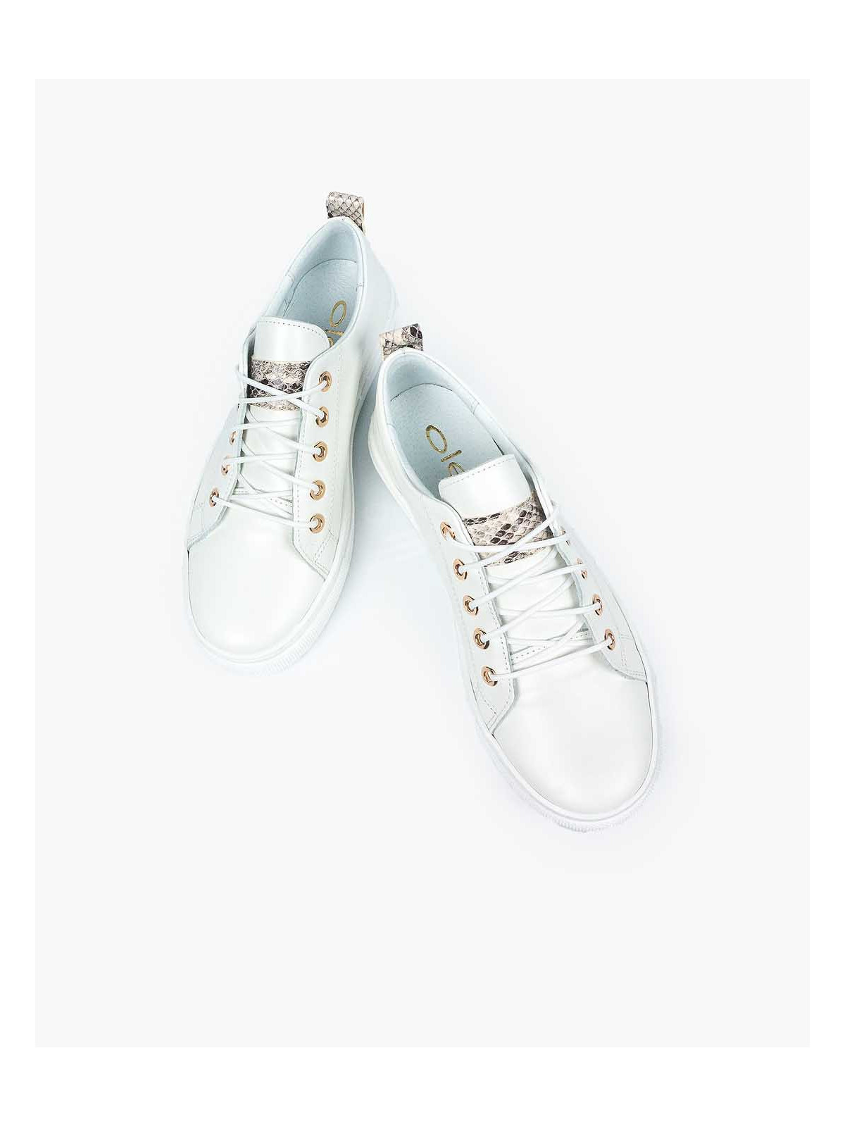 Białe trampki damskie skórzane