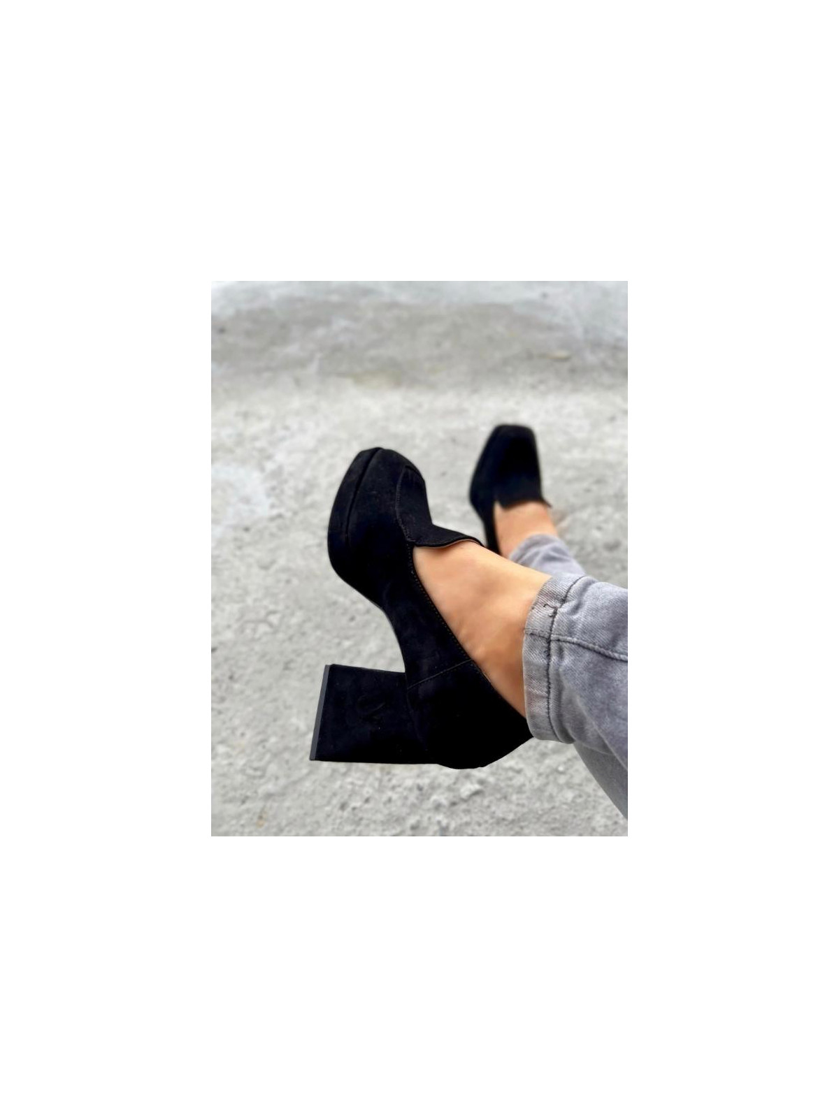 Czarne półbuty damskie skórzane