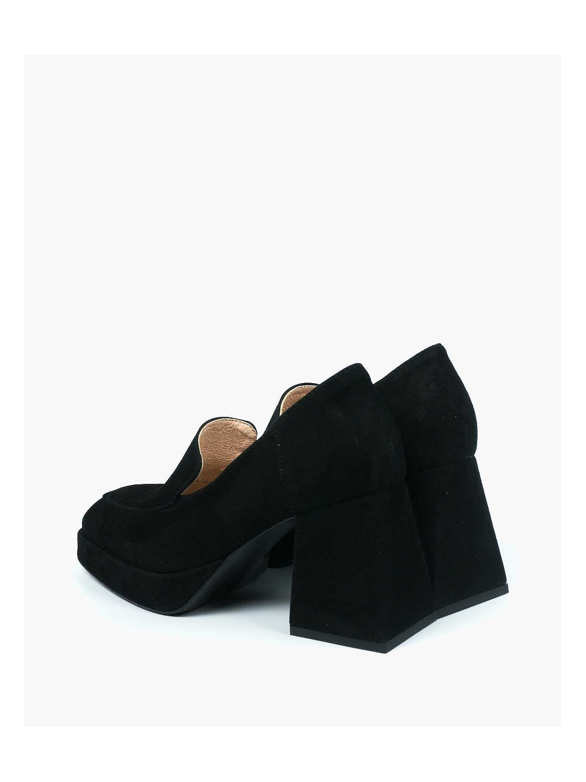 Czarne półbuty damskie skórzane