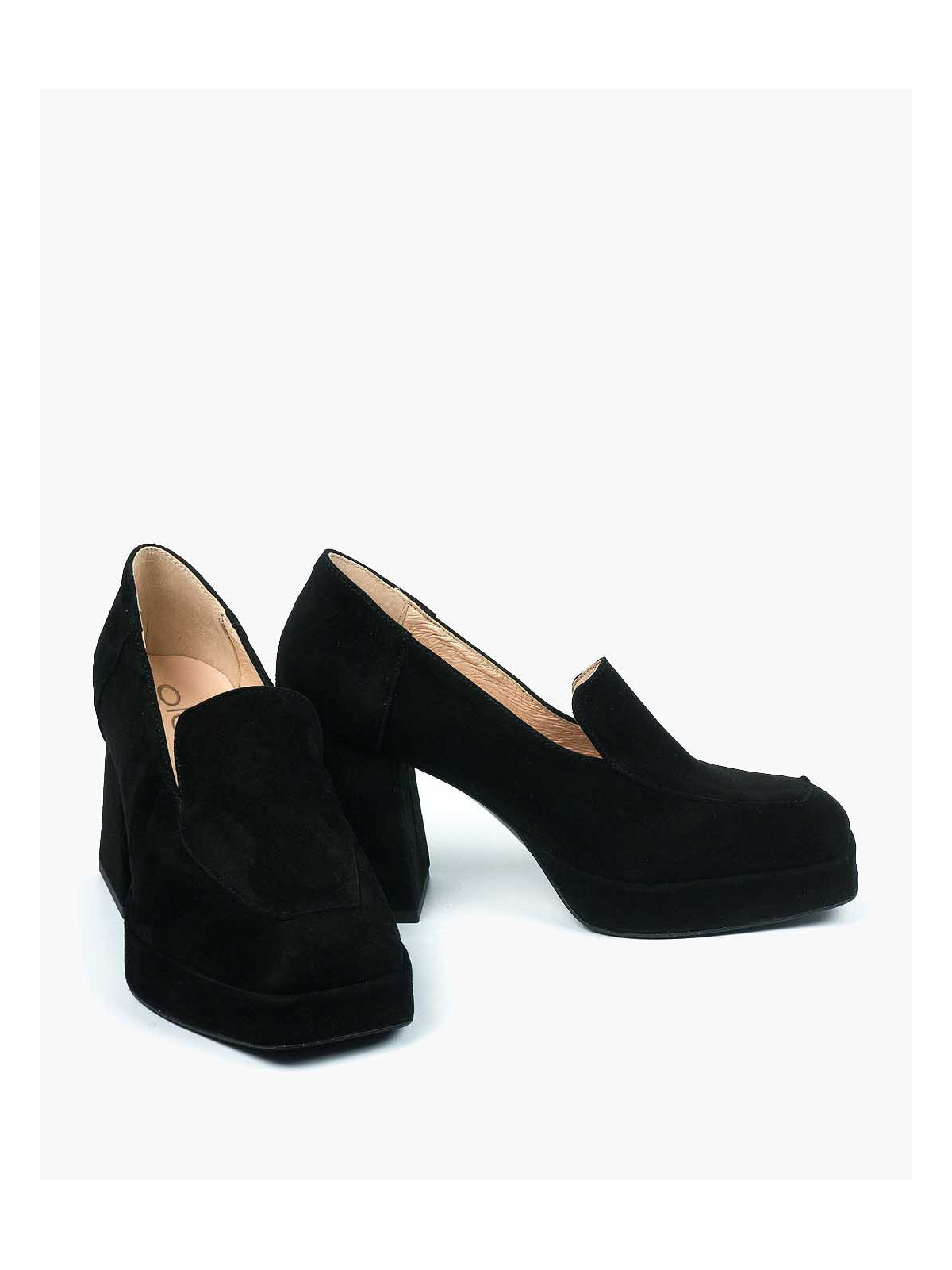 Czarne półbuty damskie skórzane