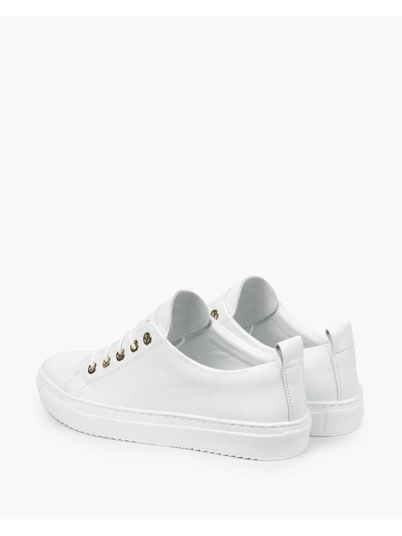 Białe trampki damskie skórzane