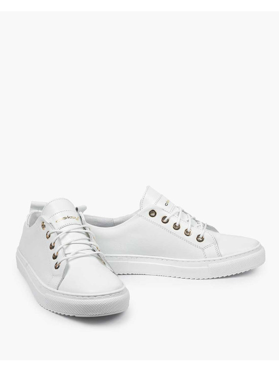 Białe trampki damskie skórzane