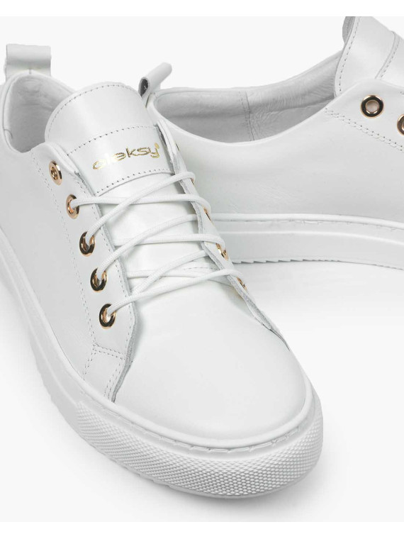 Białe trampki damskie skórzane