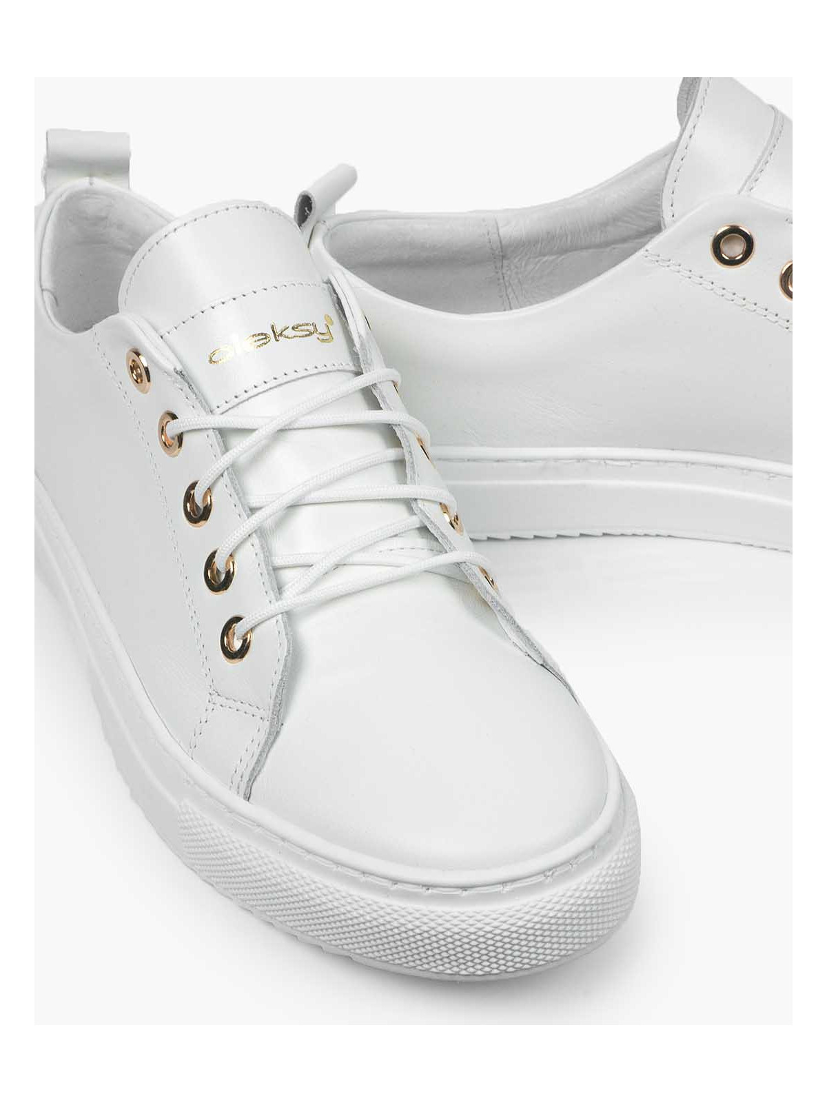 Białe trampki damskie skórzane