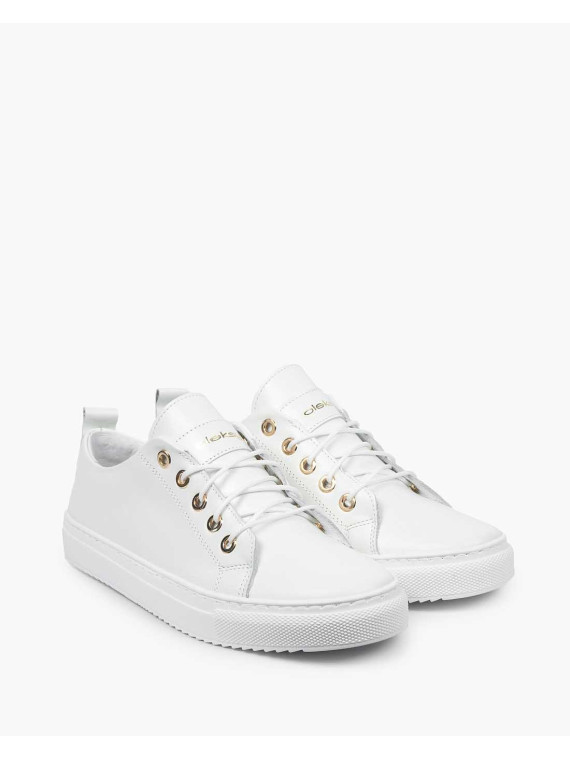 Białe trampki damskie skórzane