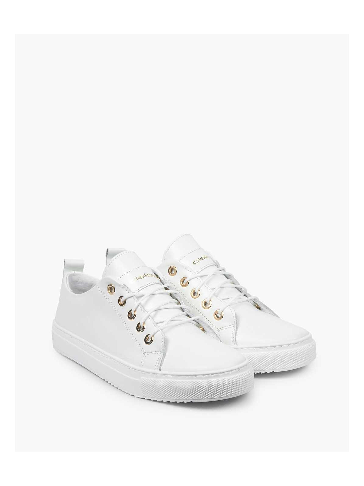 Białe trampki damskie skórzane