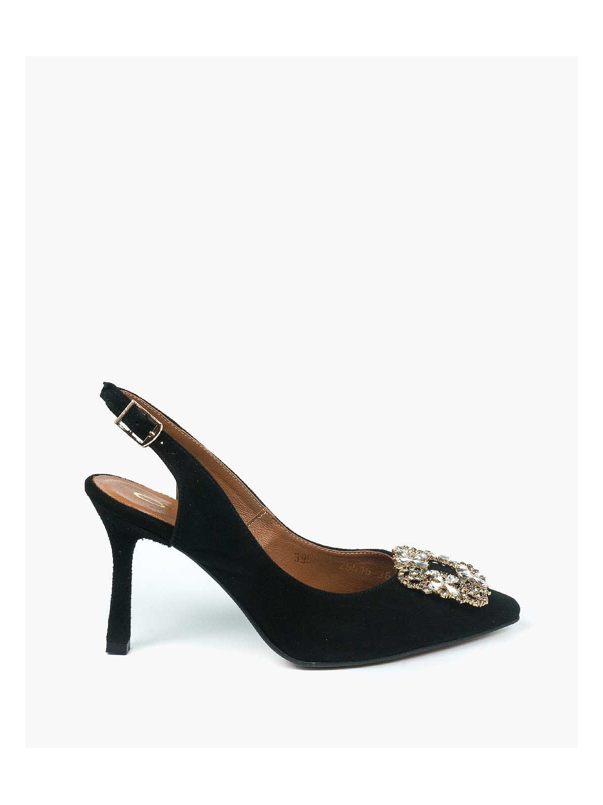 Czarne czółenka damskie skórzane