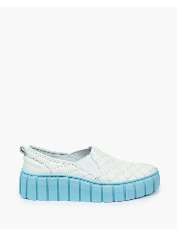 Białe półbuty damskie skórzane