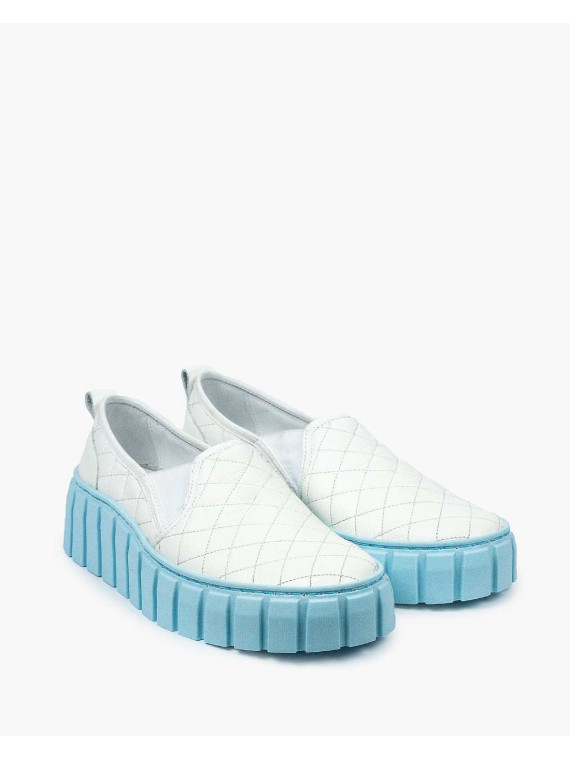 Białe półbuty damskie skórzane