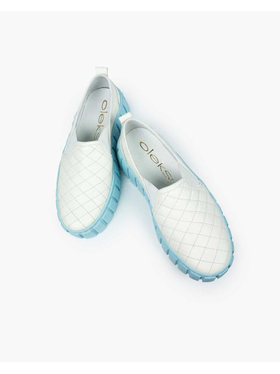 Białe półbuty damskie skórzane