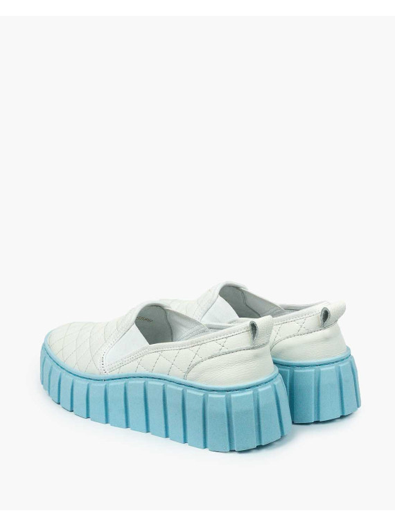 Białe półbuty damskie skórzane