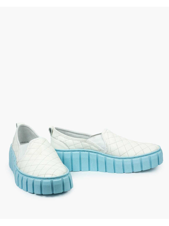 Białe półbuty damskie skórzane