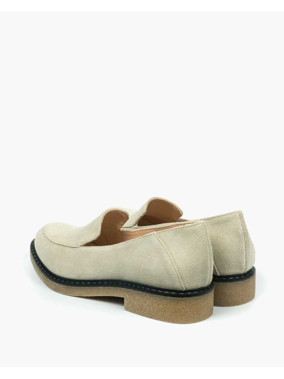 Beżowe mokasyny damskie skórzane