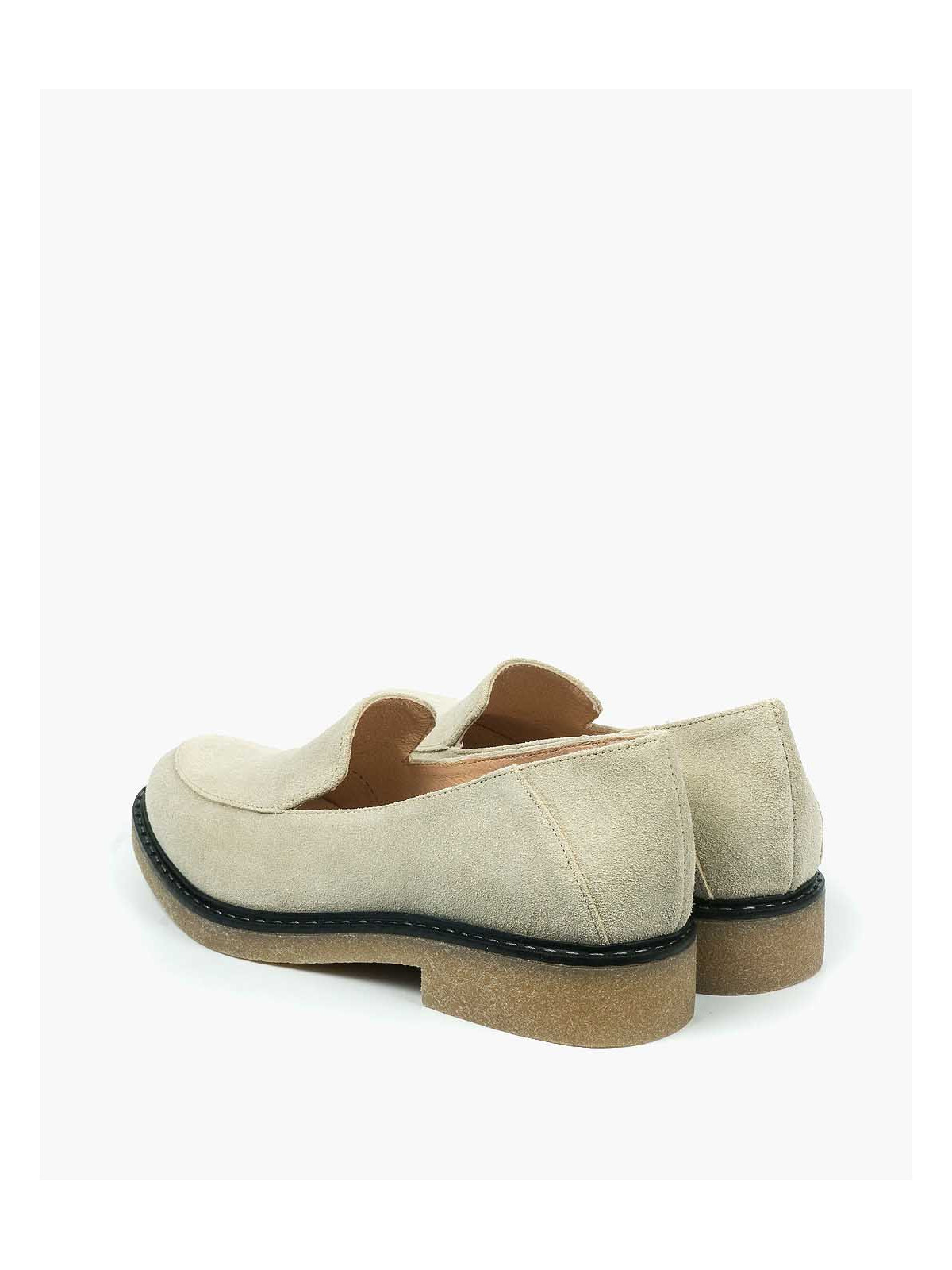 Beżowe mokasyny damskie skórzane