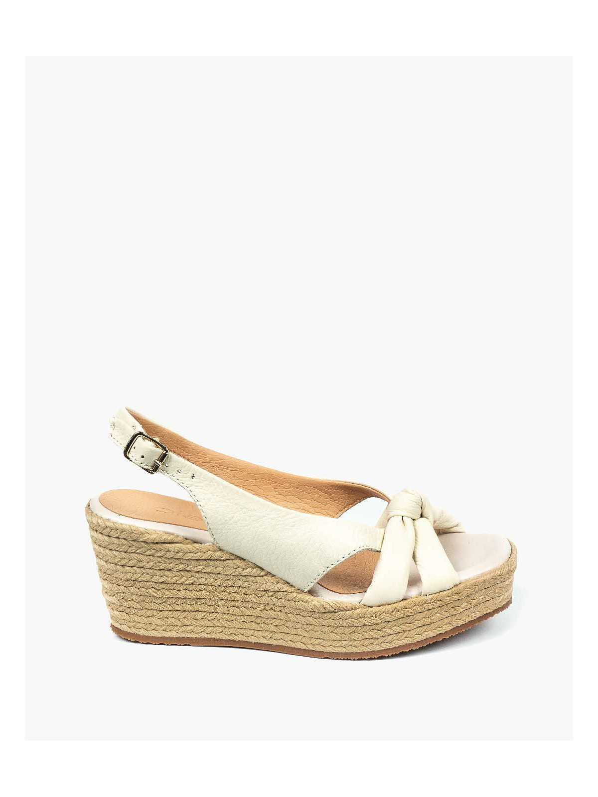 Kremowe sandały damskie skórzane