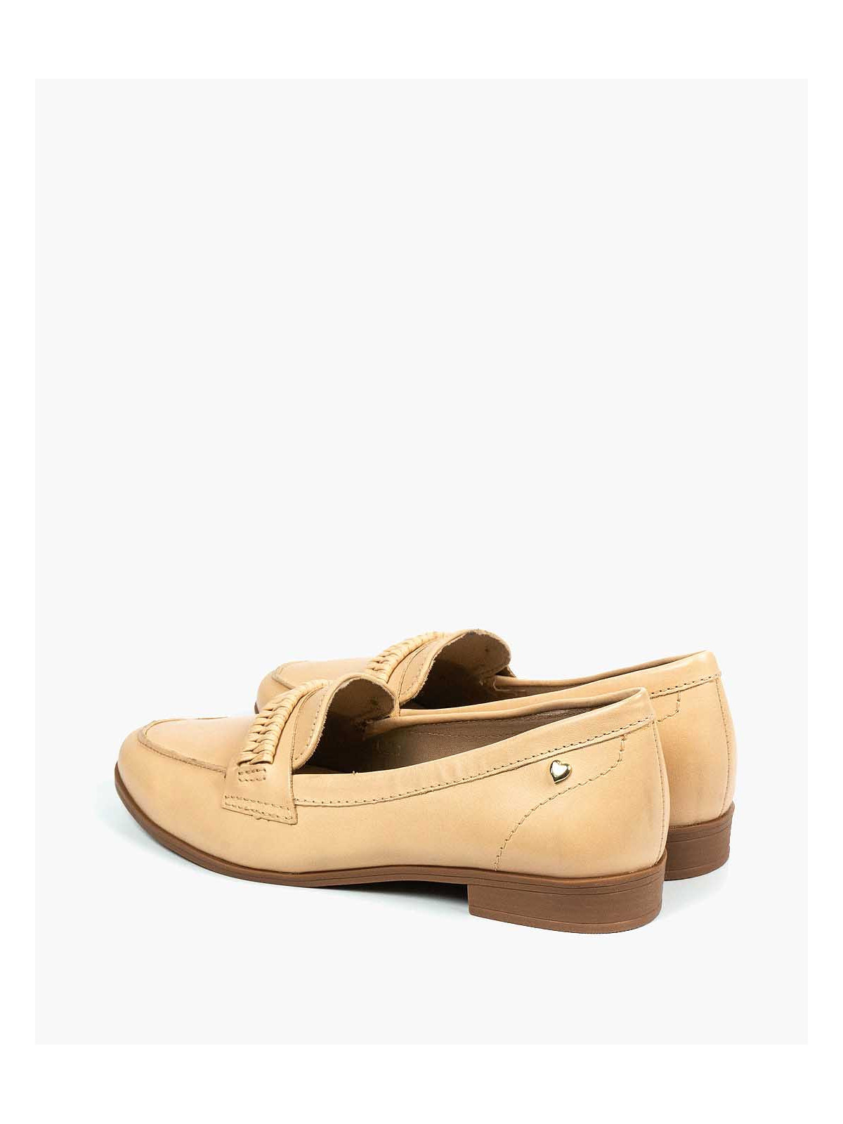 Beżowe mokasyny damskie skórzane