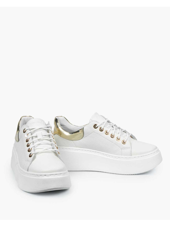 Białe trampki damskie skórzane