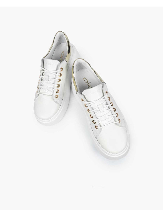 Białe trampki damskie skórzane