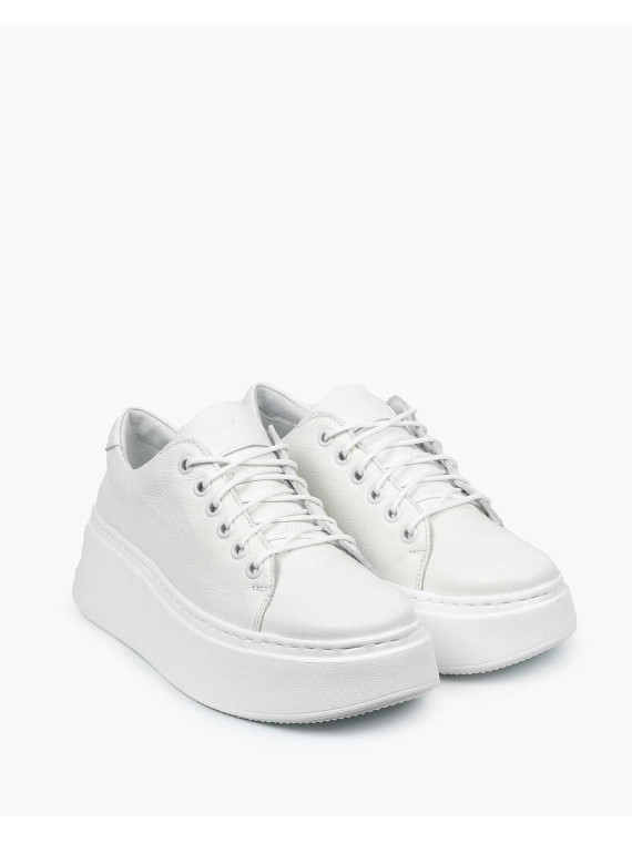 Białe trampki damskie skórzane