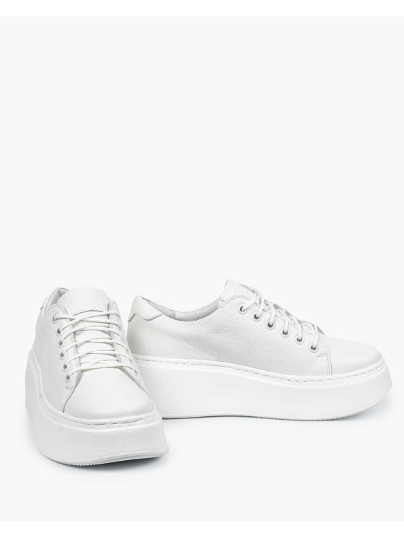 Białe trampki damskie skórzane