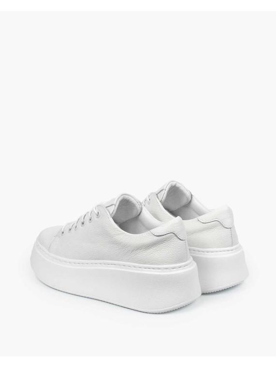 Białe trampki damskie skórzane