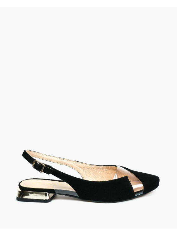 Czarne sandały damskie skórzane