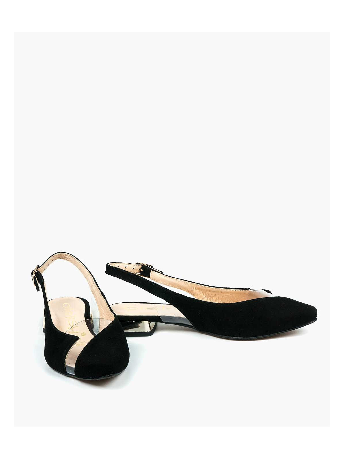 Czarne sandały damskie skórzane