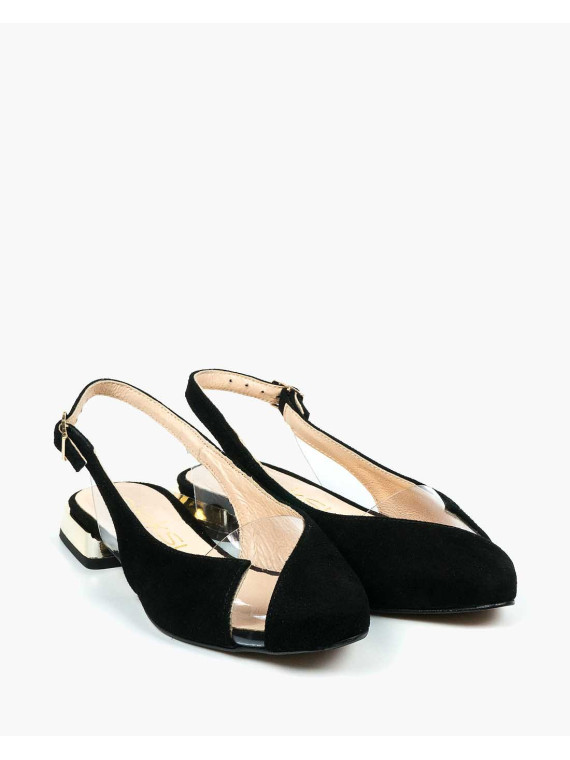 Czarne sandały damskie skórzane