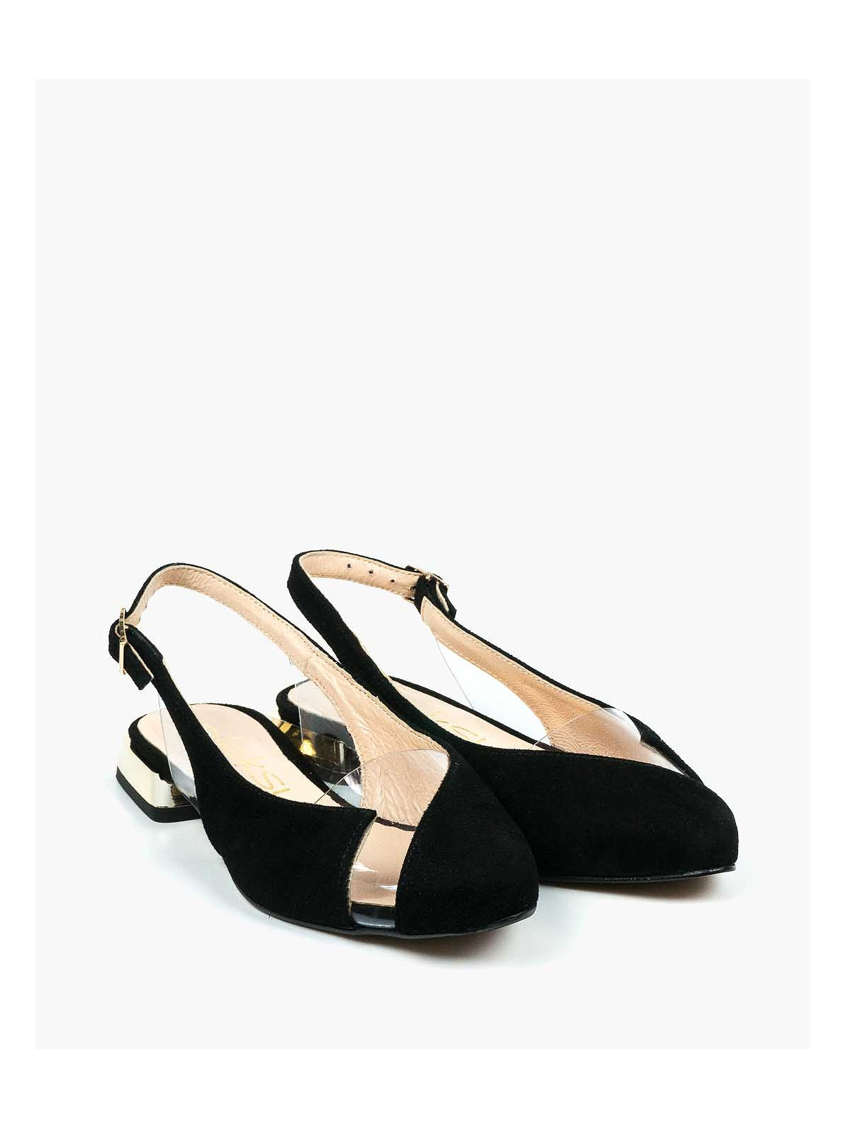 Czarne sandały damskie skórzane