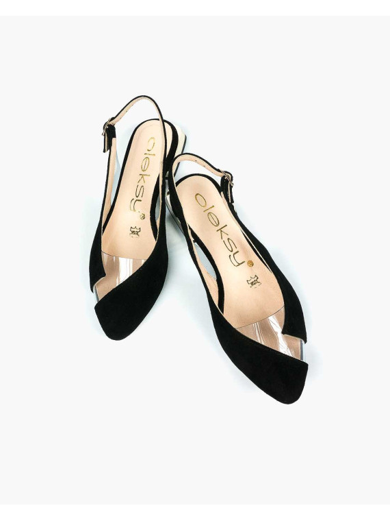 Czarne sandały damskie skórzane