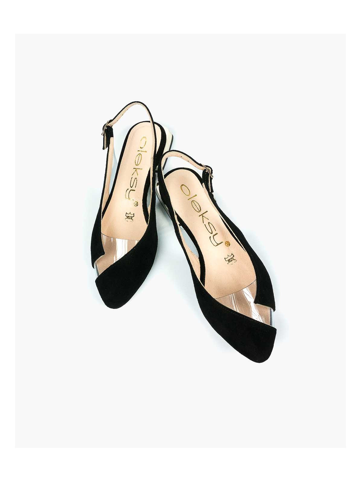 Czarne sandały damskie skórzane