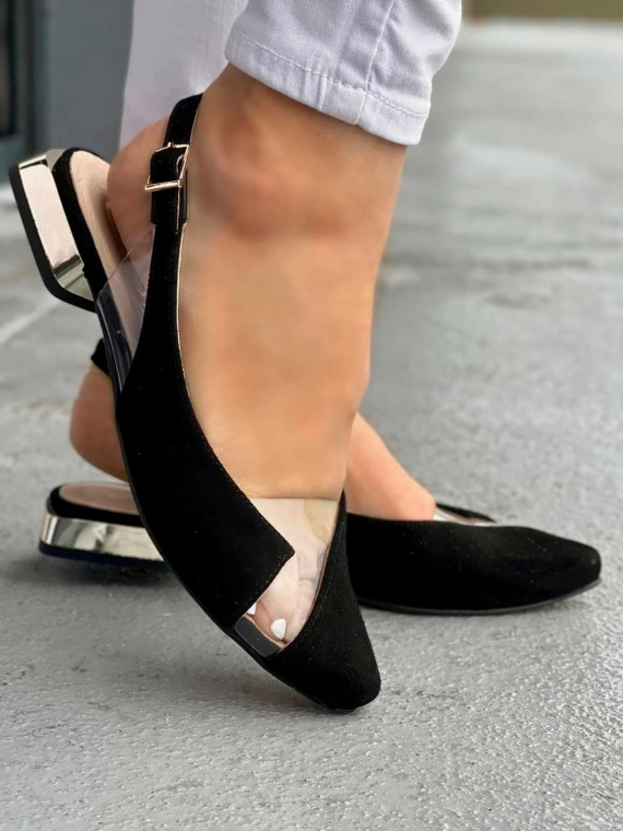 Czarne sandały damskie skórzane