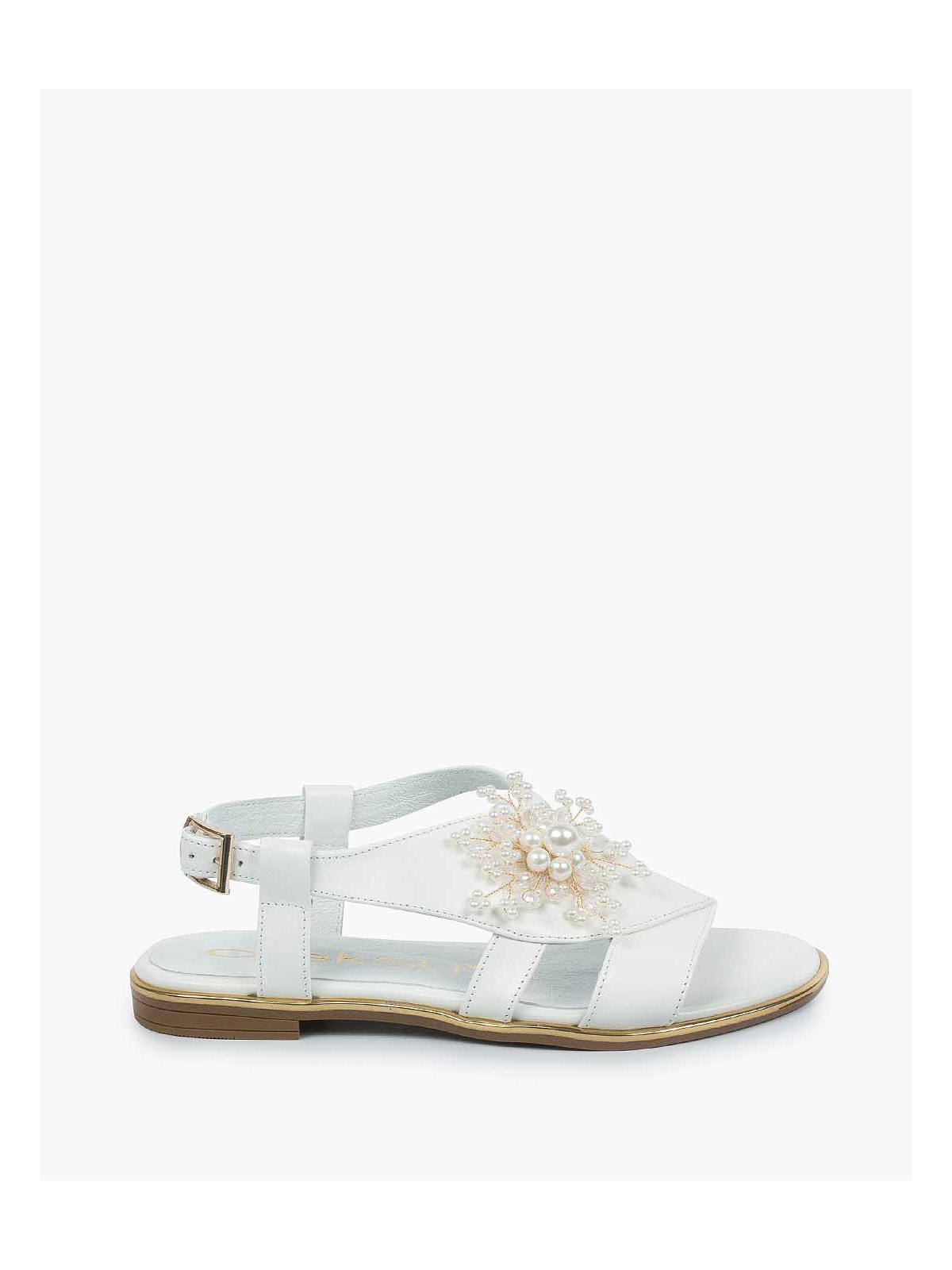 Białe sandały damskie skórzane