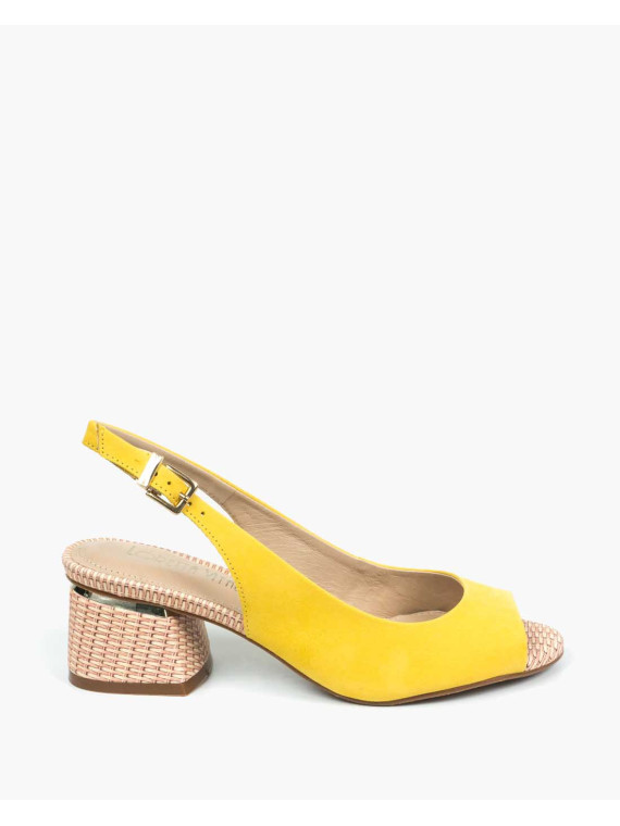 Żółte sandały damskie skórzane