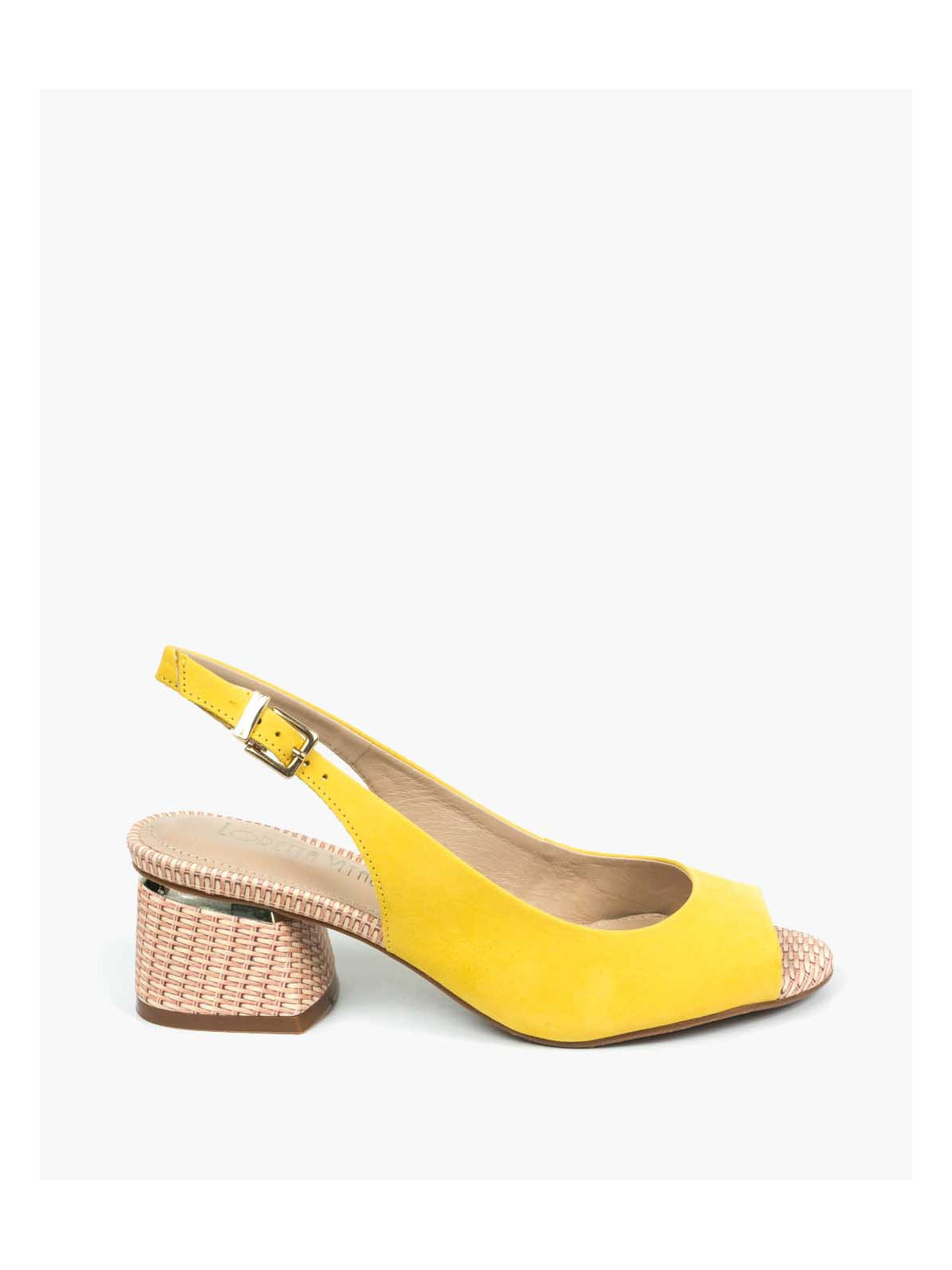 Żółte sandały damskie skórzane