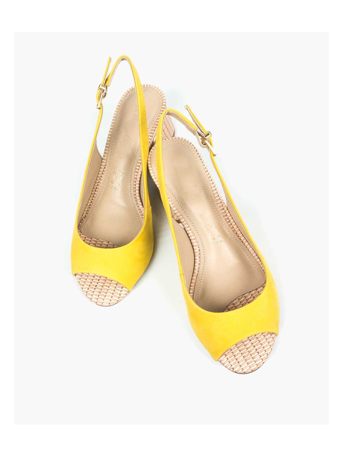Żółte sandały damskie skórzane