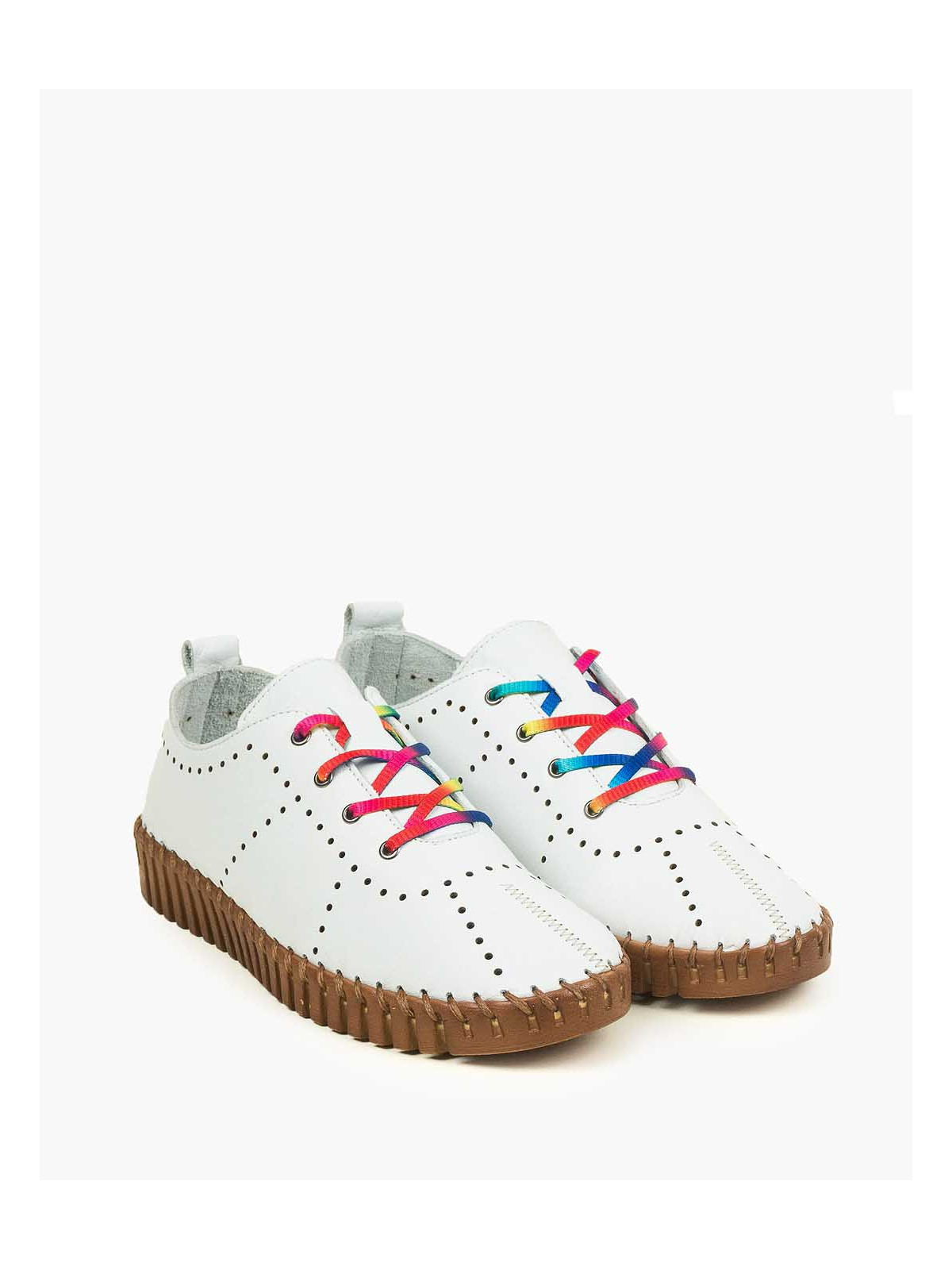 Białe trampki damskie skórzane