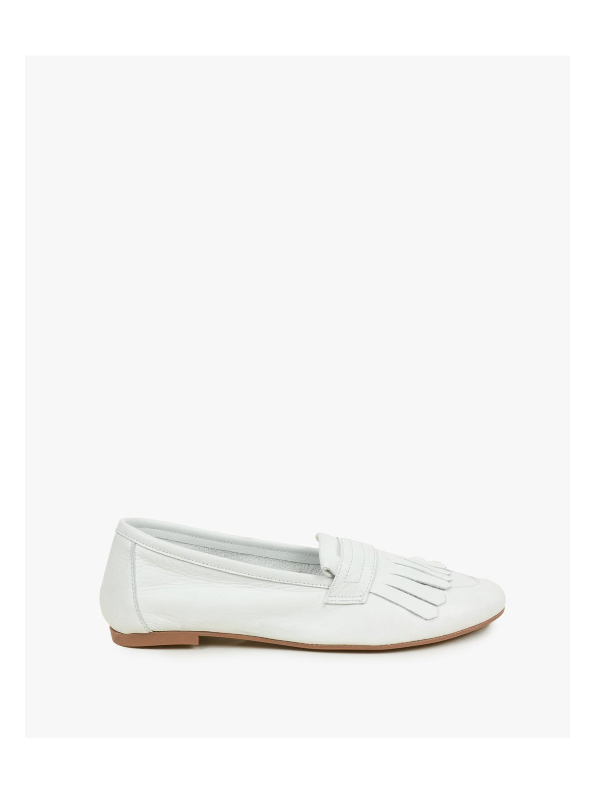 Białe mokasyny damskie skórzane