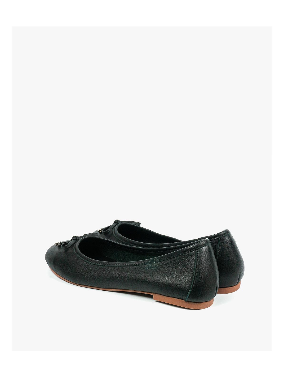 Czarne baleriny damskie skórzane