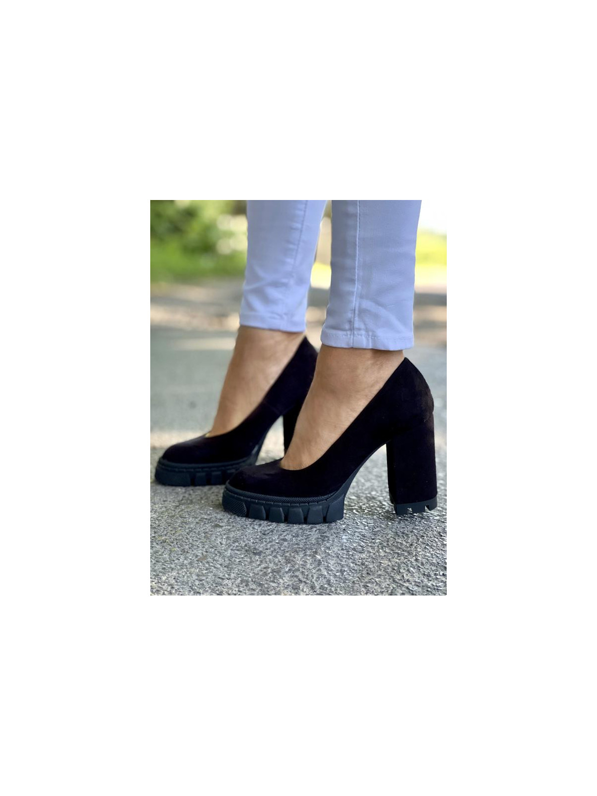 Czarne półbuty damskie skórzane