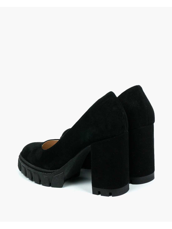 Czarne półbuty damskie skórzane