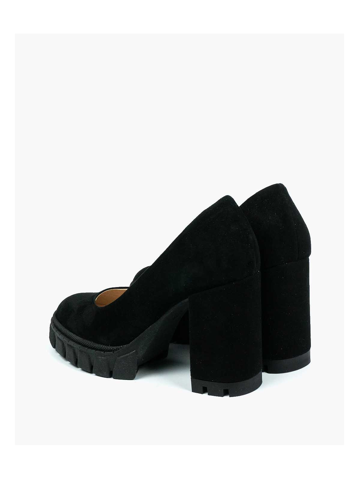 Czarne półbuty damskie skórzane