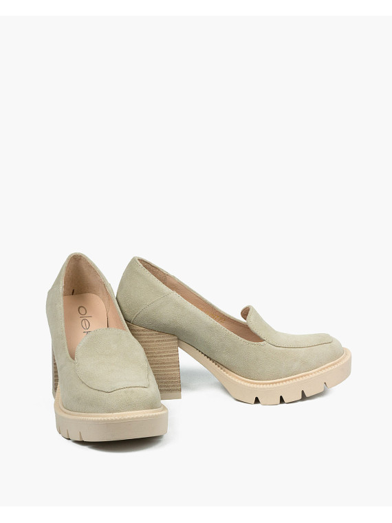 Beżowe półbuty damskie skórzane