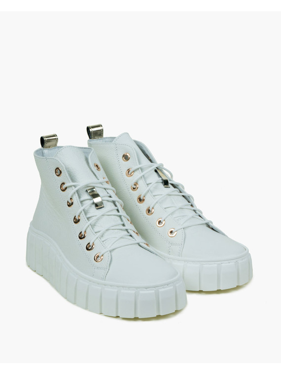 Białe trampki damskie skórzane