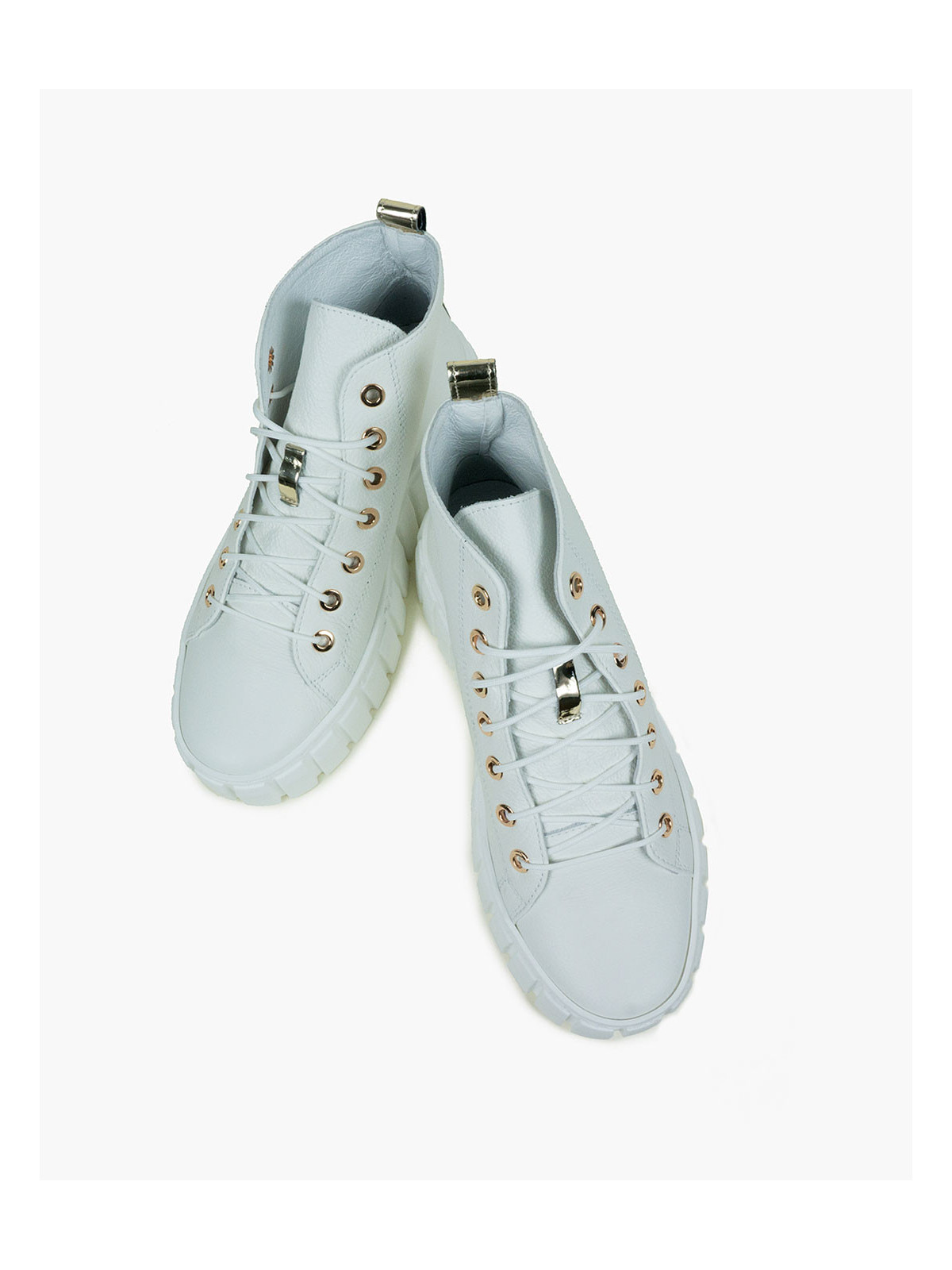 Białe trampki damskie skórzane